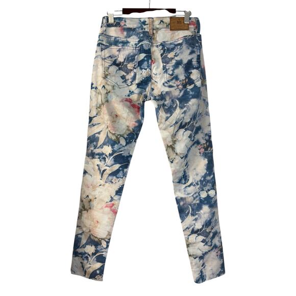 Polo Ralph Lauren Women’s Blue Floral Print Stretch Jeans Tompkins Skinny 25 - Picture 1 of 9